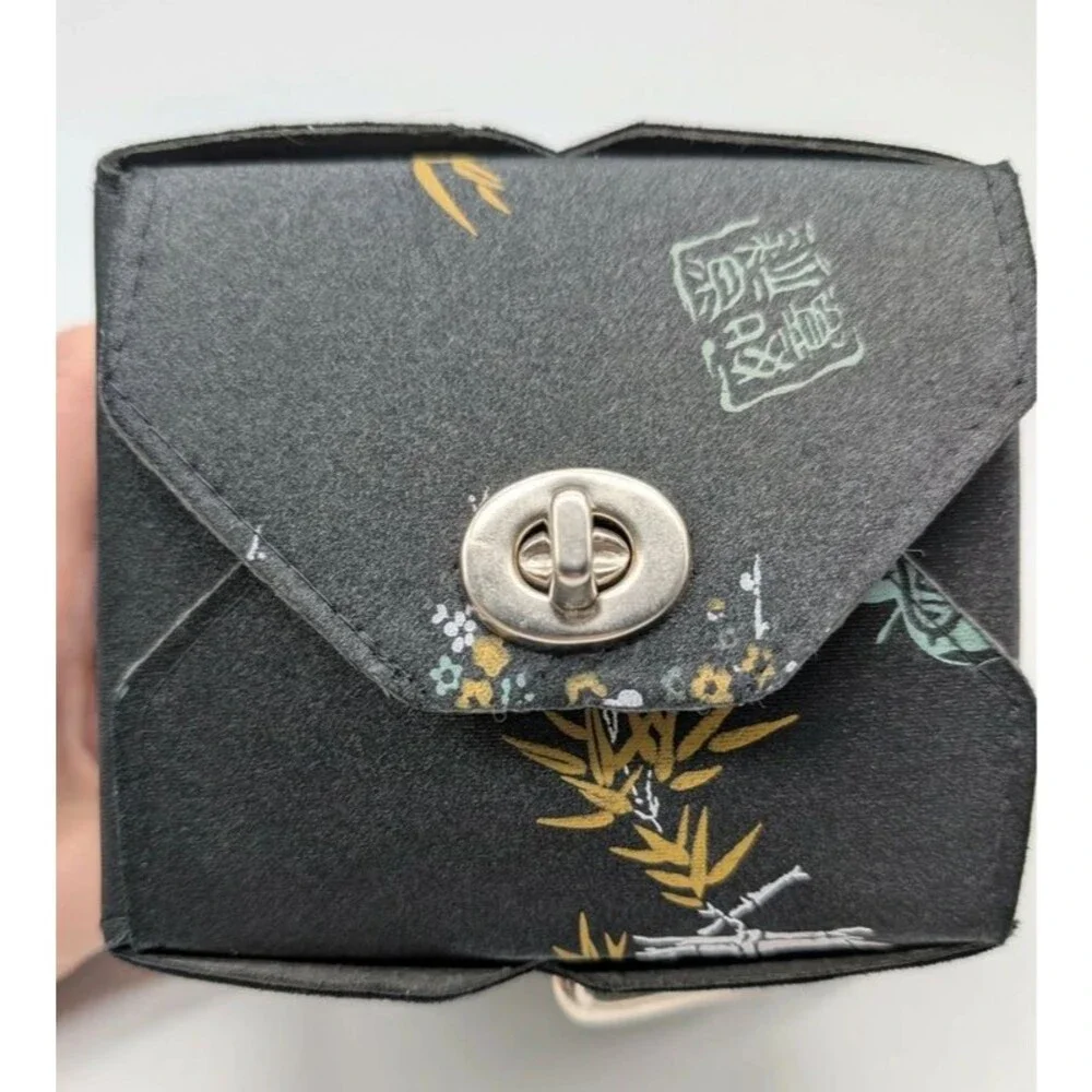 Chinese Takeout Box Purse Storage Accent Black Gold